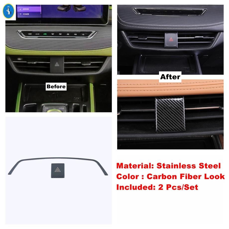 Carbon Fiber Auto Water Cup Holder / Gear Panel / Glove Storage Box Cover Trim Accessories For Haval Jolion    2024