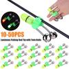 Bite Alarm Night LED Light with Twin Bells Fishing Rod Tip Clip Reusable Fishing Bait Alarm Tackle Sea Fishing Practical Tools