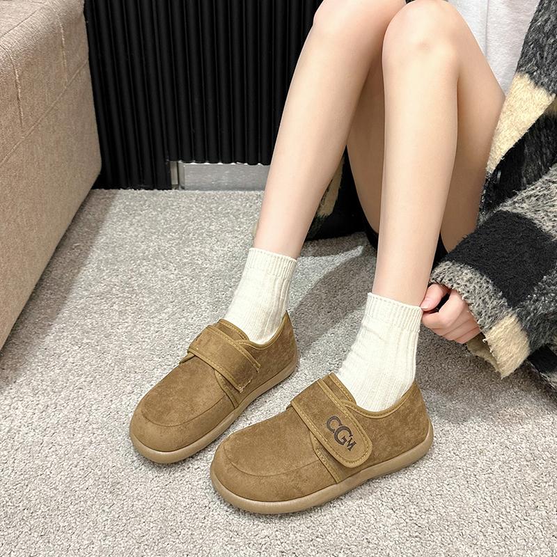 

Модные женские плоские хлопковые ботинки Зимние новые с круглым носком Глубокий вырез Замшевая мягкая подошва Противоскользящие Износостойкие Низкие ботинки 40 абрикосовый