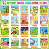 Matching Game Reusable Sticker Book Educational DIY Hand-on Puzzle Cartoon Animals Life Skill Learning Toddler Toys For Kids
