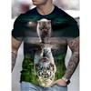 Fashion Men's Crew Neck Short Sleeve 3D Casual Color Printing Casual Short Sleeve Crew Neck T-Shirt