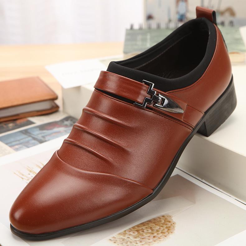 Men's White Leather Slip-On Shoes - Casual Wedding & Summer Formal Shoes, Youth Korean Style