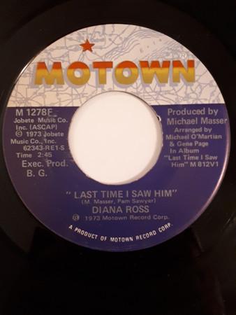 7inch Record DIANA ROSS - Last Time I Saw Him M1278F Motown 1973 UK Soul/Funk Used
