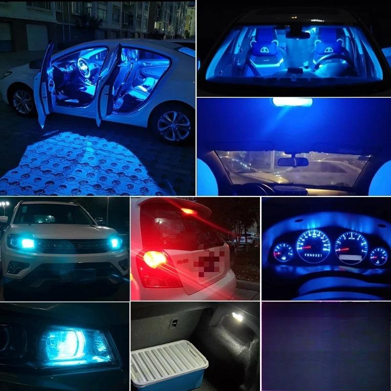 10X New W5W LED Canbus T10 Car Lights COB Glass Interior Parts Bulbs 6000K White Auto License Plate Lamp Dome Read Light 12V