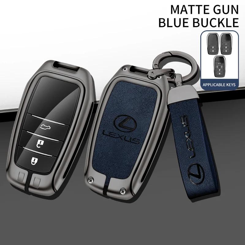 

For Lexus LM300H LM Keyless Protection Shell 2/3/5 Buttons Zinc Alloy Leather Car Key Case Fob Cover Holder Keychain