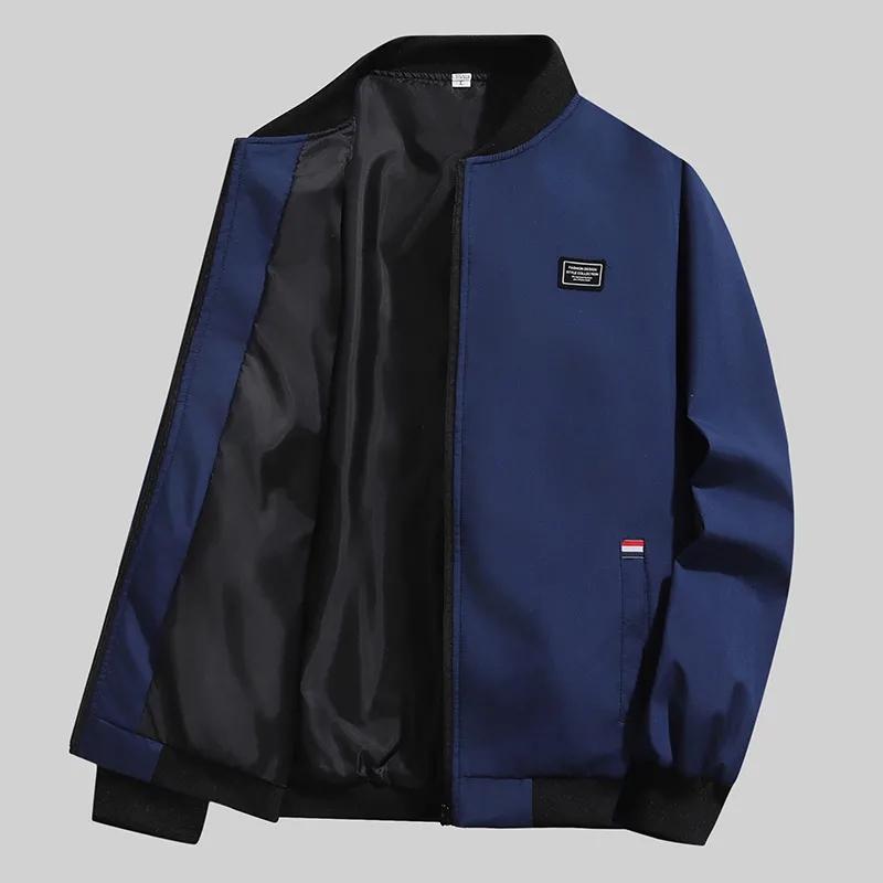 Leichte Herren-Windjacke für Frühling und Herbst, winddicht, lässig, stilvoll, mit Reißverschlusstasche