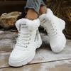 Women's lightweight comfortable cold warm padded snow boots non-slip wear-resistant outdoor casual sneakers high-top Martin cotton boots