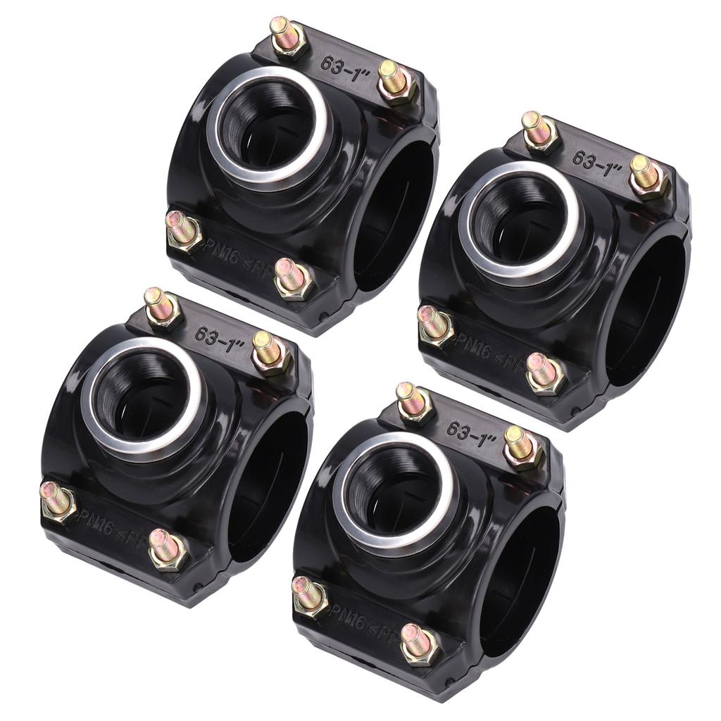 4 Sets Water Drain Saddle Plastic Pipe Additional Quick Connector Tee Kit G1 Female Thread