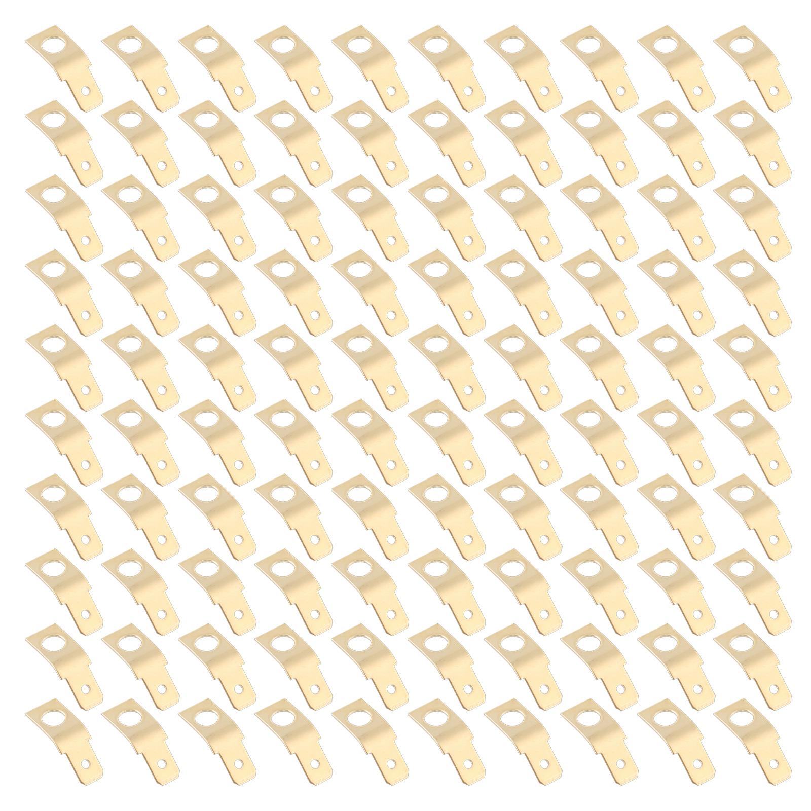 

Pack Of 100 Brass Quick Disconnect Connectors Non Insulated Male Spade Crimp Terminals 1/4 Solderless Wire Connectors