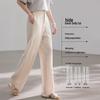 VICTORIA&VERA Linen-Blend Straight Leg Casual Pants
