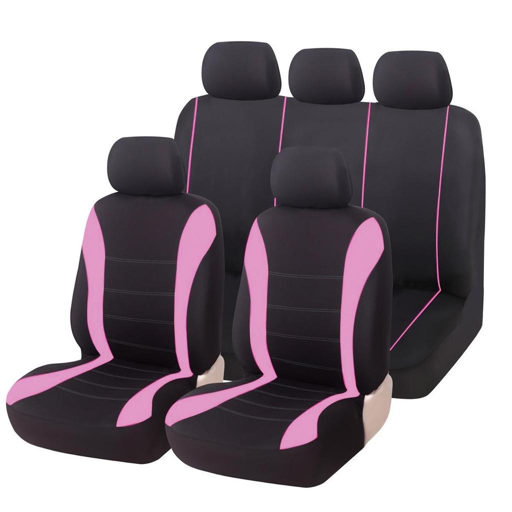 Five-Seat Universal Car Seat Cover with Waistline Design - Full Coverage Fabric Cushion Pad