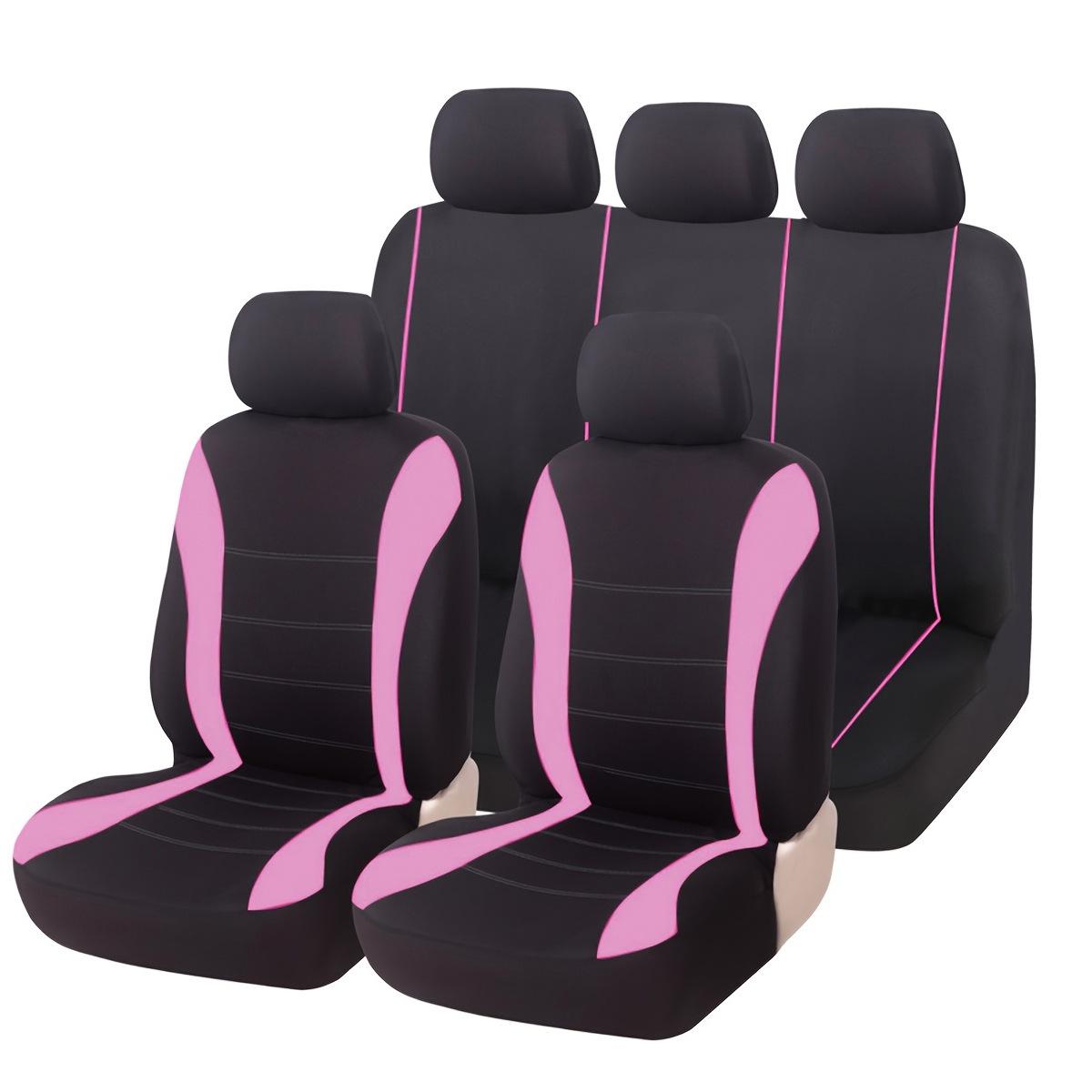 Fünfsitzige Universelle Autositzbezüge mit Taillenlinien-Design - Vollständig abdeckendes Stoff-Sitzpolster 2-piece set (front single seat) rosa