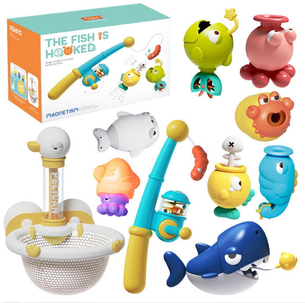 Bath Fishing Water Play Fishing Magnetic Fishing Cute Water Shower Bath Birthday Gift Toy, Game, Toy, Gift, Game, Pool, Set, Wheel, Fountain, Toy,