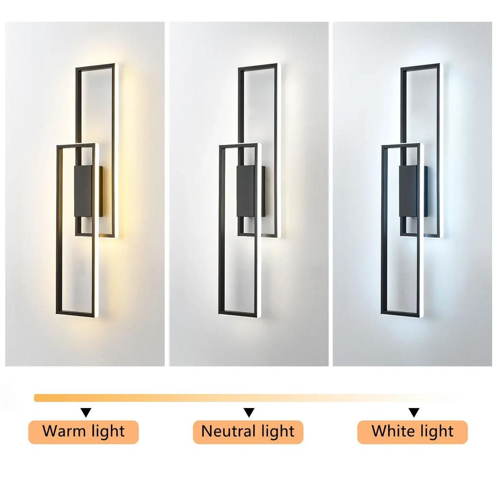 Industrial LED Wall Sconce Light with Remote Control, 18-36W Adjustable Acrylic Metal Fixture for Indoor Lighting wall decor