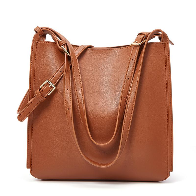 

Новая модная портативная сумка-тоут большой вместимости, женская, модная, повседневная, с темпераментом, на одно плечо, через плечо, женская большая сумка коричневый