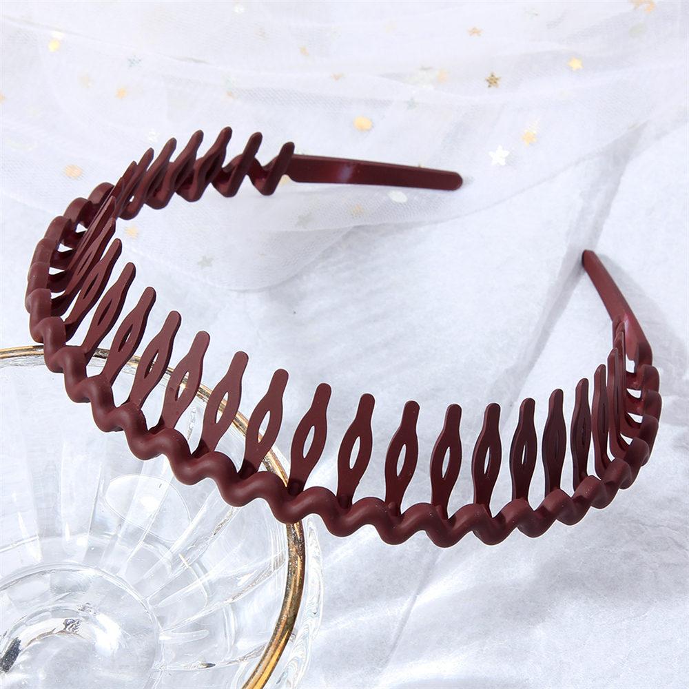 Simple Solid Color Wave Hair Comb Hairband Headband Hair Hoop Bezel with Teeth Hair Accessories for Women