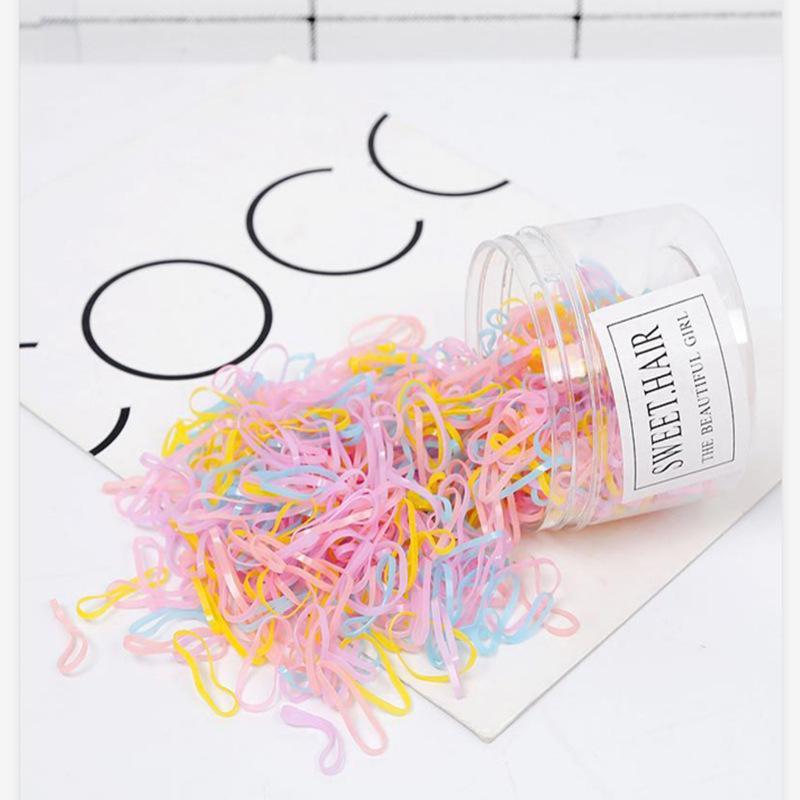 500 Starke Schwarze Gummi-Haargummis für Kinder - Schonend für das Haar, Langlebig, Dick, Einweg