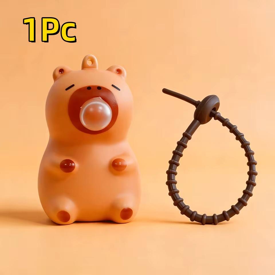 Capybara Pop Knijphanger Speelgoed Knijpen Bellen Spugen Decompressie Sensorisch Anti Stress Verlichtend Speelgoed voor Volwassenen Feestcadeau