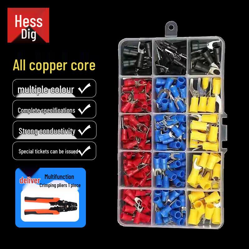 Hesidige SV Series Fork Pre-Insulated Copper Terminal & Crimping Pliers Kit