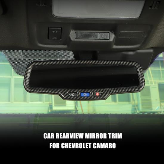 Rearview Mirror Cover Trim Frame Carbon Fiber For Camaro 10-15 Inner Accessories