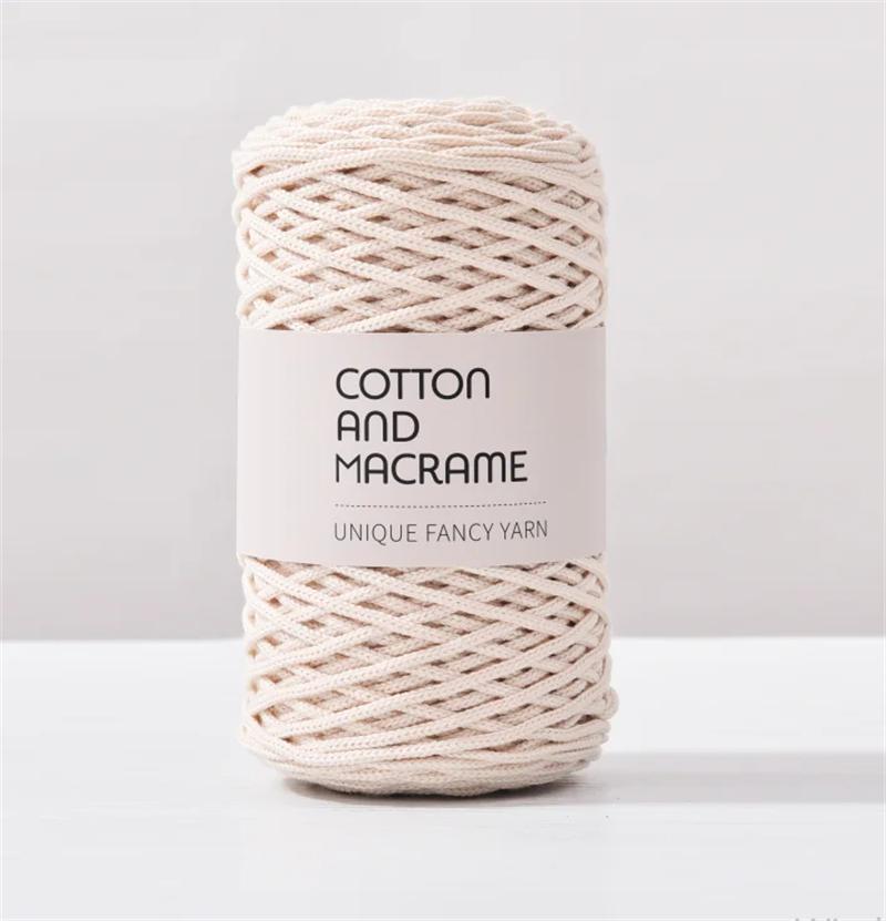 3mm Cotton Macrame Cord 130m/Roll Hand Knitting Yarn Hand Crochet Yarn Bag DIY Knitting Crochet Yarn 100% High Quality Cotton