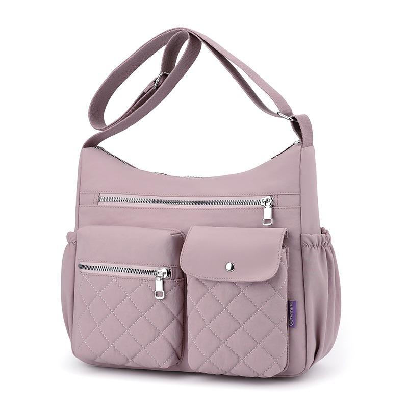 

Tags tote bag women s bag new rhombus embroidered thread nylon lightweight mother bag women s shoulder oblique span bag світло-фіолетового кольору