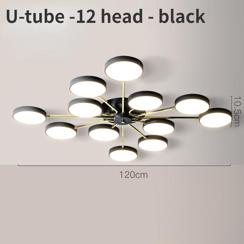 

Современные светодиодные потолочные светильники, разветвленные люстры для гостиной, потолочные светильники, спальни и кухни, внутреннее освещение 12 headlights чёрный
