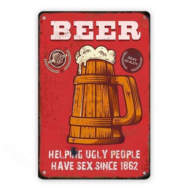 Cold Beer Posters Vintage Metal Tin Signs Drink Retro Bar Club Pub Restaurant Wall Art Decoration Plate