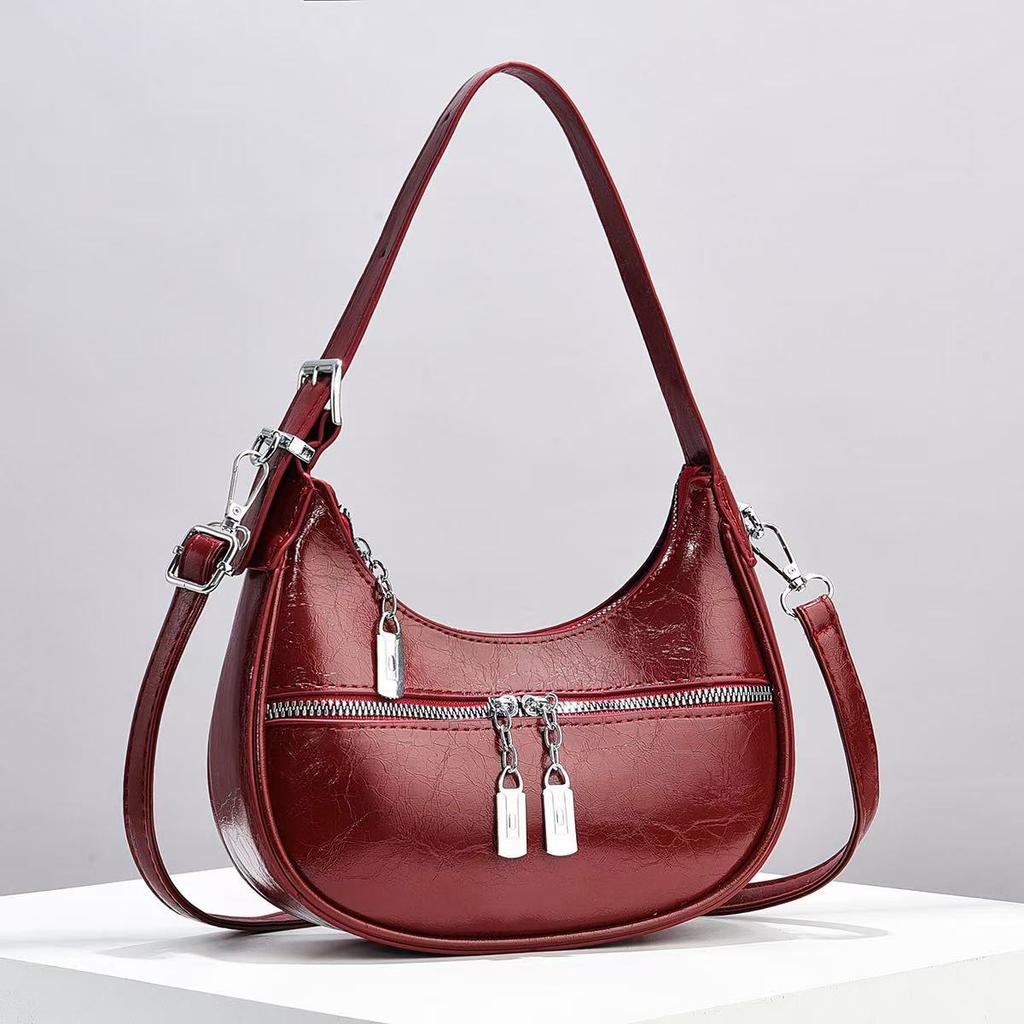 Vintage Women Solic Color Crossbody Bag Women Luxury Designer Shoulder Bags Fashion Mini Handbag Pu Leather Female Underarm Bag