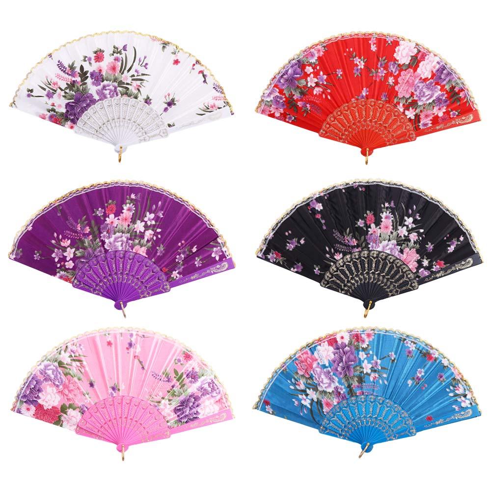 Wedding Party Chinese Style Art Craft Wedding Fan Photo Prop Tool Dance Fan Hand Held Flower Fan