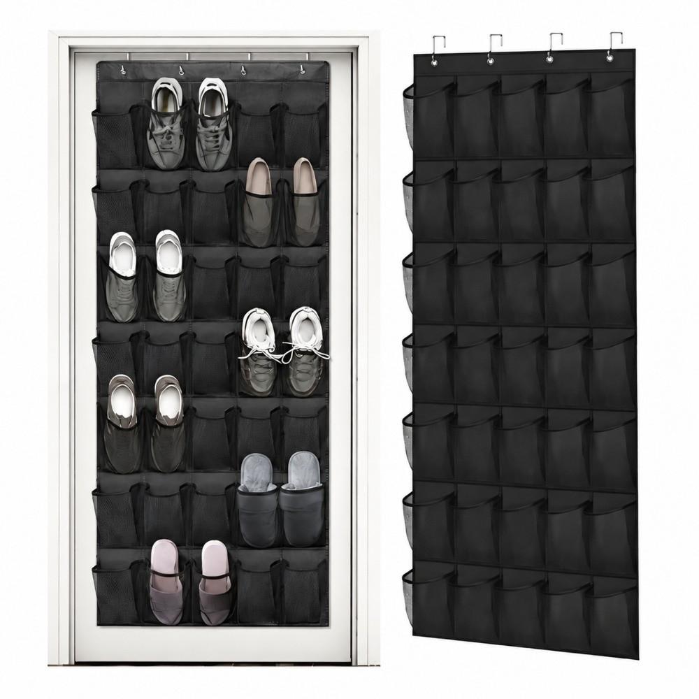 Breathable Over The Door Shoe Organizer Mesh Pockets Hanging Shoe Rack  Door Behind