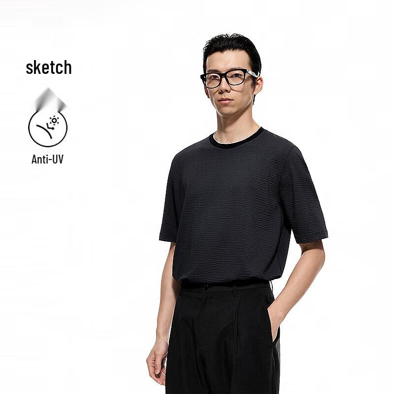 Suxie Men's Loose Fit Round Neck Short Sleeve T-Shirt 9P5113140