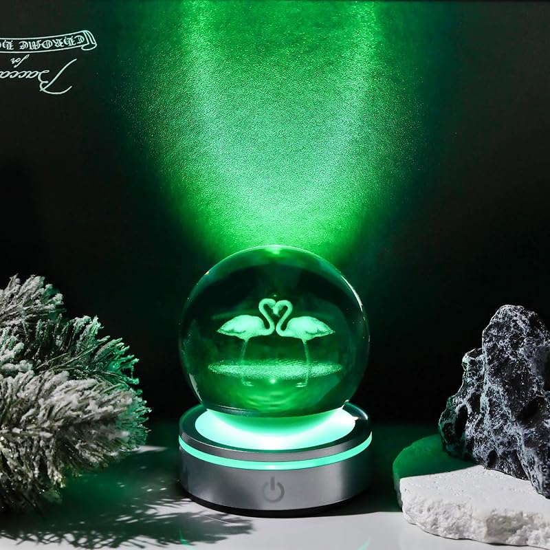 Kertari K9 crystal ball flamingo 3D model wedding anniversary wedding gift wife Popular [Genuine] Interior figurine fashionable Healing goods crystal