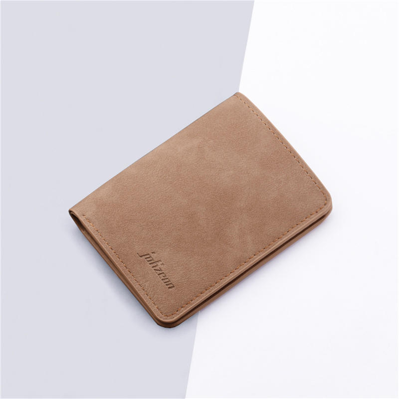 2026 New Style Mini Thin Men Wallet Card Holder Men's Purse Coin Pouch Card Holder Short Vertical Pu Leather Wallet