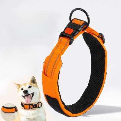 Velcro Pet Dog Collar Dog Leash Reflective Mesh Cloth Breathable Comfortable Pet Dog Collar