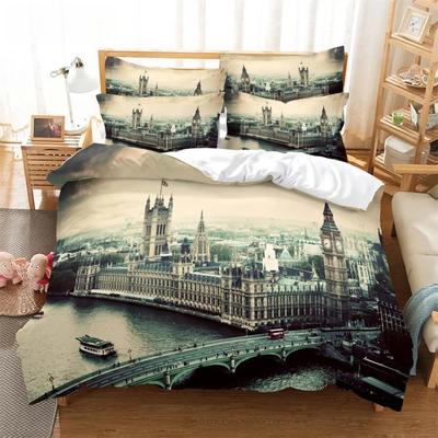 Architecture Fashion Bedding Set 2/3pcs 3D Digital  Printing Duvet Cover Sets 1 Quilt Cover + 1/2 Pillowcases US/EU/AU Size
