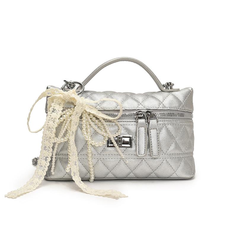 Korean sweet small fragrant style dopamine diamond chain handbag foreign style versatile fashion messenger small square bag women