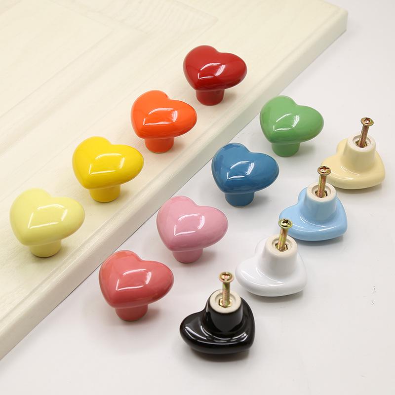 Heart-Shaped Ceramic Cabinet and Drawer Handle