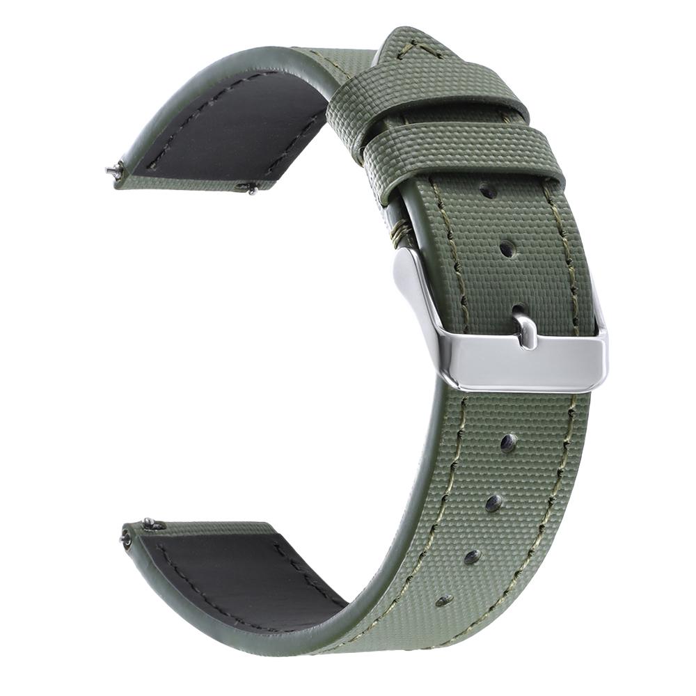 

20mm 22mm Quality Sailcloth Leather Watch Strap for Samsung Belt Waterproof Fabric Watchband Qucik Release Wristband Accessories 20mm
