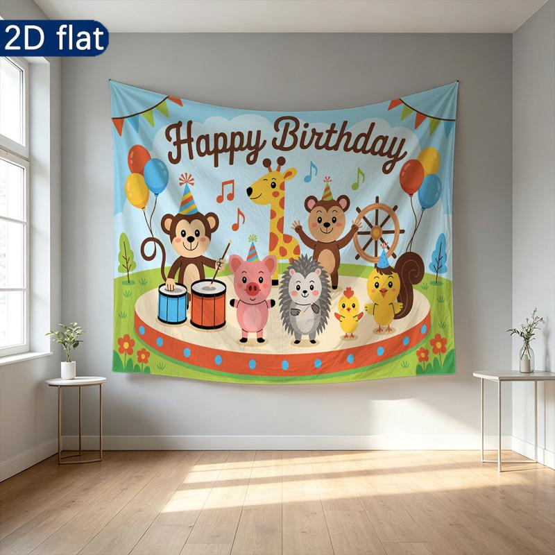 Party Backdrop Flat Banners Animals Circus Celebrations Wedding Enthusiasts Photo Background Decor Front Door Decor