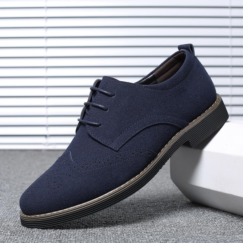 2025 new men's large size fashion trend Brock casual single shoes lace-up Korean version men's shoes sea foreign trade shoes