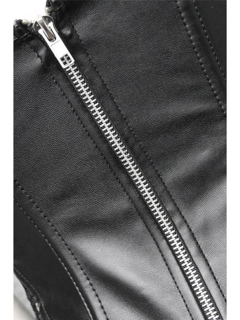 Chic Faux Leather Cutout Corset Lingerie