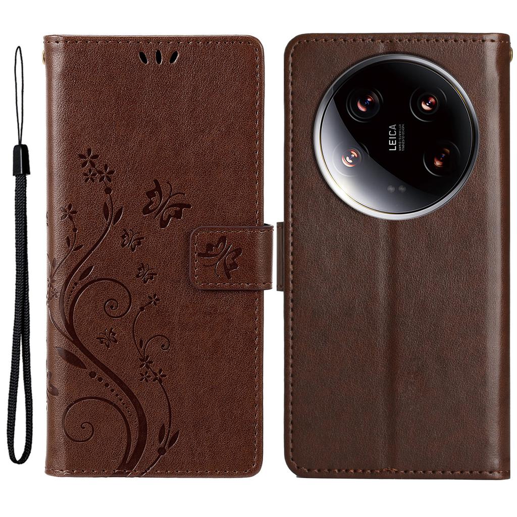 Für Xiaomi 14 Ultra Brieftaschen-Handyhülle Schmetterlingsmuster PU-Leder Klapphülle