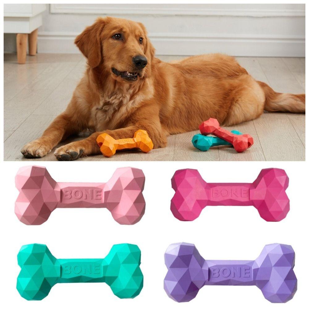 Rubber  Shaped Bone Toys Bite-resistant Pet Chew Toy Pet Leaky Food Bone Toy  Gift