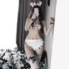 Anime Milk Cow Cos Cosplay Costume Maid Uniform Women Sexy Lingerie Lolita Bra and Panty Stockings Set Bikini Clothing