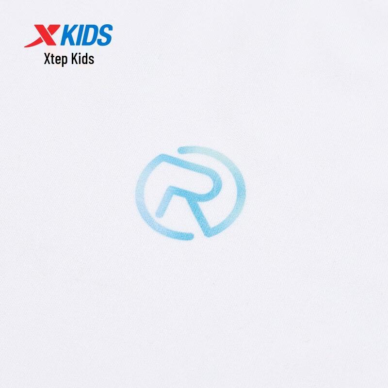 XTEP Girls' High Elastic Quick-Dry Gradient Print Short Sleeve Knit Shirt
