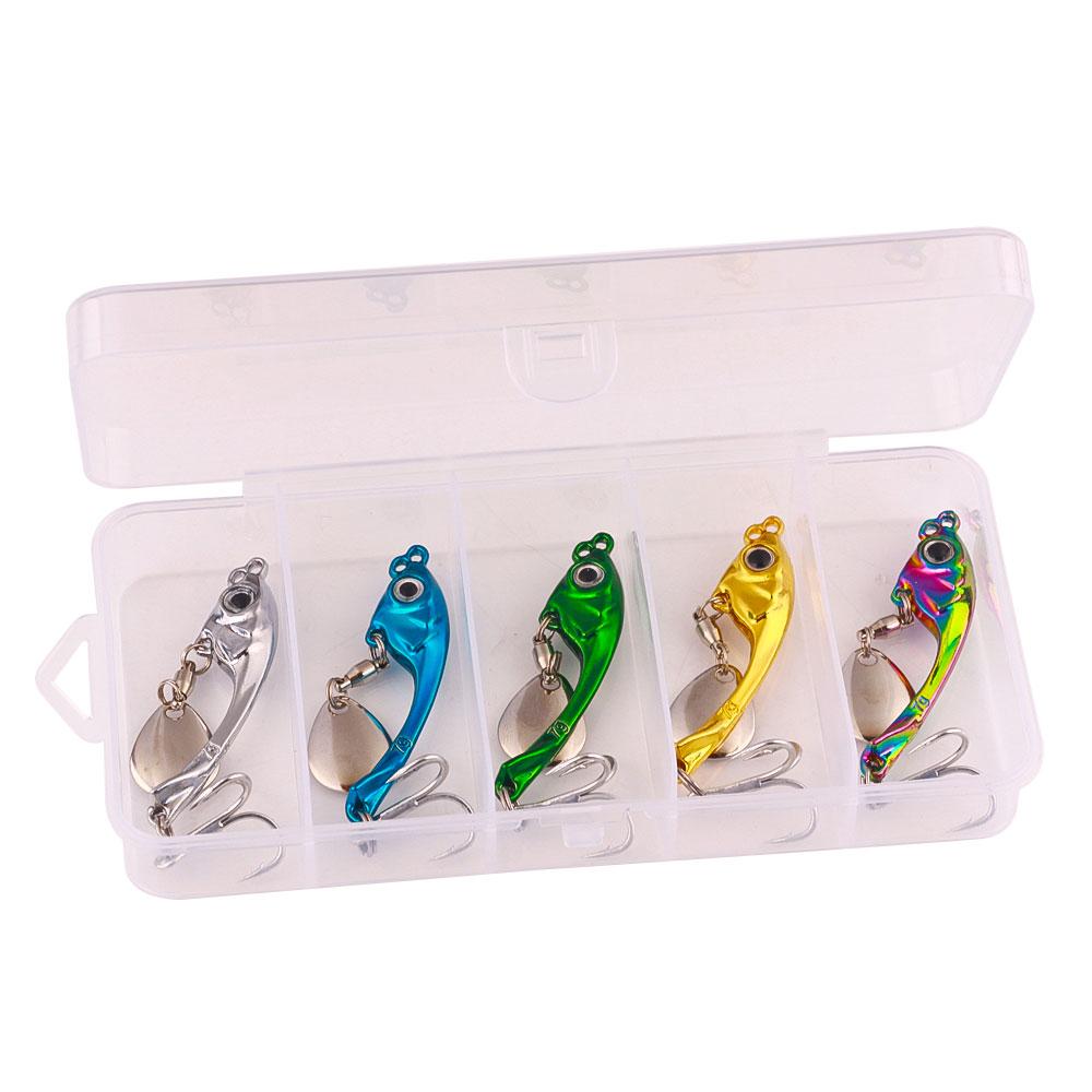 Spinner Bait 7g 10g 15g Metal Vib Fishing Lure Trolling Rotating Spoon Wobbler Sinking Hard Bait With Sequin Pesca For Bass Pike