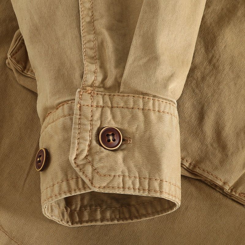 Export Export Leak-Picking OEM Goods Fashion Loose Overalls Long Sleeve Shirt Men's Spring & Fall Bags Trendy Cotton Cloth Tops