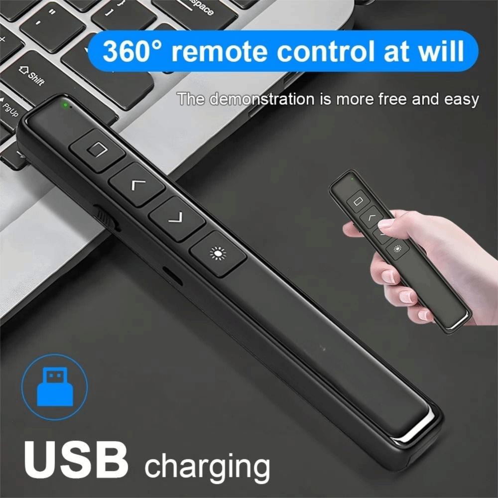 USB Charging Wireless Presentation Clicker Infrared Remote Laser Pointer  PPT Slide Advancer