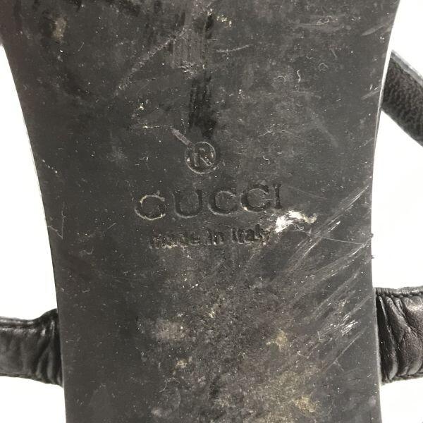 GUCCI Thong Heel Sandals [Italy/23.0-24.0/Black] Pumps High Heels(USED)